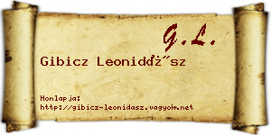 Gibicz Leonidász névjegykártya